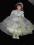 Porcelanowa lalka organdynowa sukienka wys 32 cm