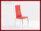 Krzesło metalowe K3 czerwony stal chrom eco skóra