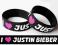 NOWA bransoletka JUSTIN BIEBER opaska czarna 2 SZT
