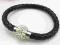 BRANSOLETKA SHAMBALLA CRYSTAL SKÓRA RZEMIEŃ CZARNA
