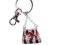 P462 BRELOK DO KLUCZY CYRKONIE CZERWONA TOREBKA