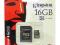 KINGSTON 16GB KARTA PAMIĘCI microSD SD ADAPTER