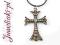 Krzyż gotycki zdobiony pomarańczowy j394