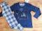 Gazzaz piżama męska granat kratka miś kucharz XL