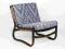 fotel bambusowy rattan skandynawski vintage  70