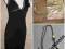 Sukienka czarna 38/M bal wesele koronka+torebka