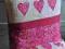 Poszewka na poduszkę - różowe serduszka - serce
