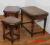 TRZY DĘBOWE STOLIKI TABORETY - TROJAKI  - LITY DĄB