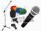 MIKROFON DYNAMICZNY + STATYW + UCHWYTY + GĄBKA HIT