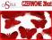 DiStile~ cekiny CZERWONE MOTYLE 20szt/1,8x2,2cm