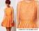 ASOS pomaranczowa haftowana sukienka 38
