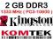Kingston pamięć RAM 2GB DDR3 1333MHz PC3-10600