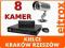 ZESTAW MONITORING PODGLAD INTERNET 8 X KAMERA Z351