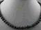 Naszyjnik naturalne CZARNE perły 7 mm + SREBRO