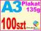 Plakat Plakaty Ulotki A3 100szt kreda 135g