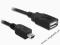 Delock Kabel USB mini 2.0 AM - USB AF, 0.5m, czarn