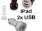 ŁADOWARKA SAMOCHODOWA iPad2 3 4 iPhone APPLE 2xUSB