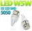 Żarówka LED W5W T10 5 SMD 5050 BIAŁE / CZERWONE