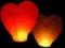 Walentynki LAMPION SZCZĘŚCIA CZERWONE SERCA 10szt
