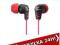 SŁUCHAWKI DOUSZNE SONY MDR-EX37B CZERWONE NOWE !