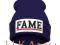 Czapka krasnal beanie granatowa naszywka FAME