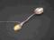 Srebrna łyżeczka z  bursztynem