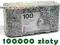 brykiet 100 000 zł Z prawdziwych banknotów 100 zł