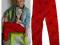 Czerwone spodnie/legginsy, kwiaty 9,10lat SALE
