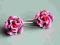 Kolczyki kwiaty w odcieniach różu ręcznie wykonane