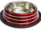 ZBO0050 MISKA DLA PSA CZERWONA W PASKI 17 cm 0.7 L