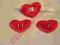 Serduszka atłasowe czerwone  szybka wysyłka aplika