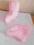 But różowy paputki niemowlęce rękodzieło 0-3-6 m