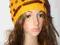 FANTAZYJNA CZAPKA ŻÓŁTA POMPON WYPRZEDAŻ