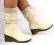 outlet SUPER MODNE botki KOZAKI buty k627 Beige 41