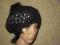 HIT PIĘKNY BERET Z ANGORY CYRKONIE FUTERKO