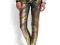 JEANSY SKINNY MOTO METALICZNE MANGO KATE MOSS XS