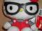 Hello Kitty pluszak w okularach bal karnawał NOWA
