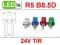 Żarówka R5 T5 W2W z cokołem TIR B8,5D LED 24V