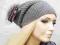 SUPER CZAPKA Z POMPONEM LISA ŚWIETNA JAKOŚĆ SZARA