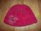 Śliczna różowa czapka z kwiatem angora - nowa