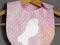 Śliniaczek śliniak bawełna chrzest handmade różowy