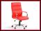 Fotel biurowy TEKSAS czerwony skór licowa HALMAR
