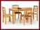 Stół drewniany CALVIN olcha + 4 krzesła BRUCE