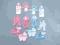 Zestaw drewnianych ozdób - motywy dziecięce -12szt