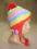 Kolorowa zimowa czapka z nausznikami roz 46-48