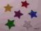 Gwiazdki brokatowe święta kartki 6 szt