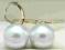Kolczyki 18K zloto biała perła hodowlana 10mm
