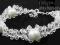 ARSYLION Bransoletka Swarovski Crystal perły White