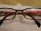Okulary czarno-czerwone +2,5 PL, Pd 60