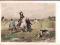 pocztówka KOŃ Z JEŹDŹCEM CHARTY ŻNIWA Sokołow